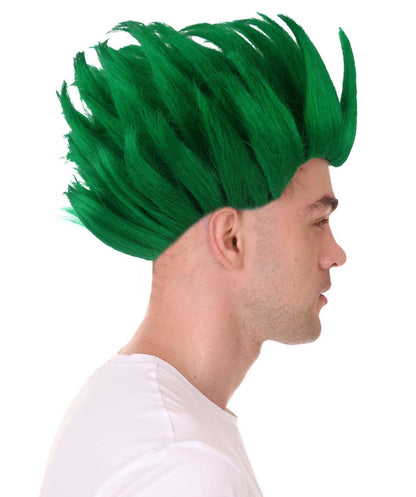 Green Spike Wig | Cosplay Halloween Wig | Premium Breathable Capless Cap