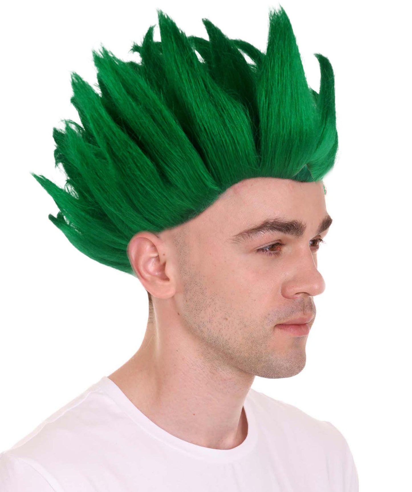 Green Spike Wig | Cosplay Halloween Wig | Premium Breathable Capless Cap