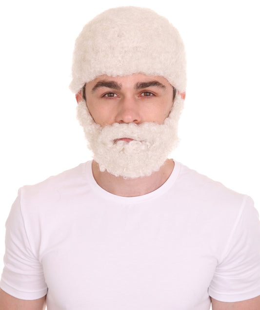 Uncle Wig with Full Beard Set | White TV/Movie Wigs | Premium Breathable Capless Cap