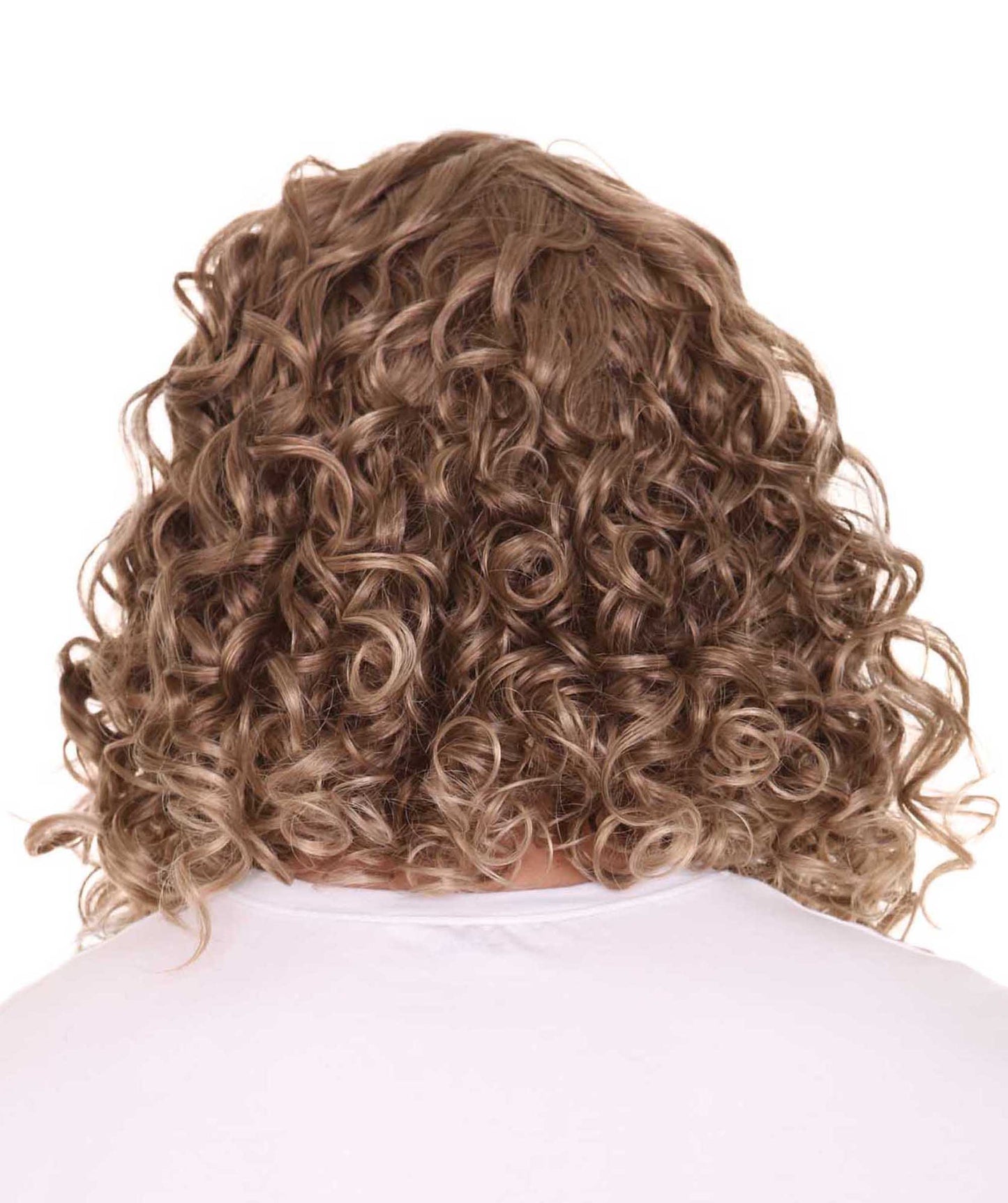 Medium Curly Brown Slacker Wig | Medium Curly Halloween Wig | Premium Breathable Capless Cap