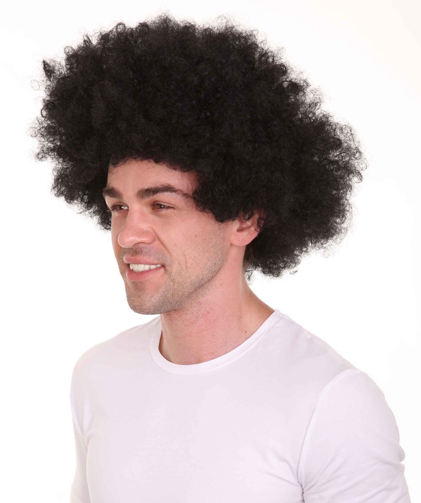 HPO Super Afro Wig, Black Color,Flame-Retardant Synthetic Fiber