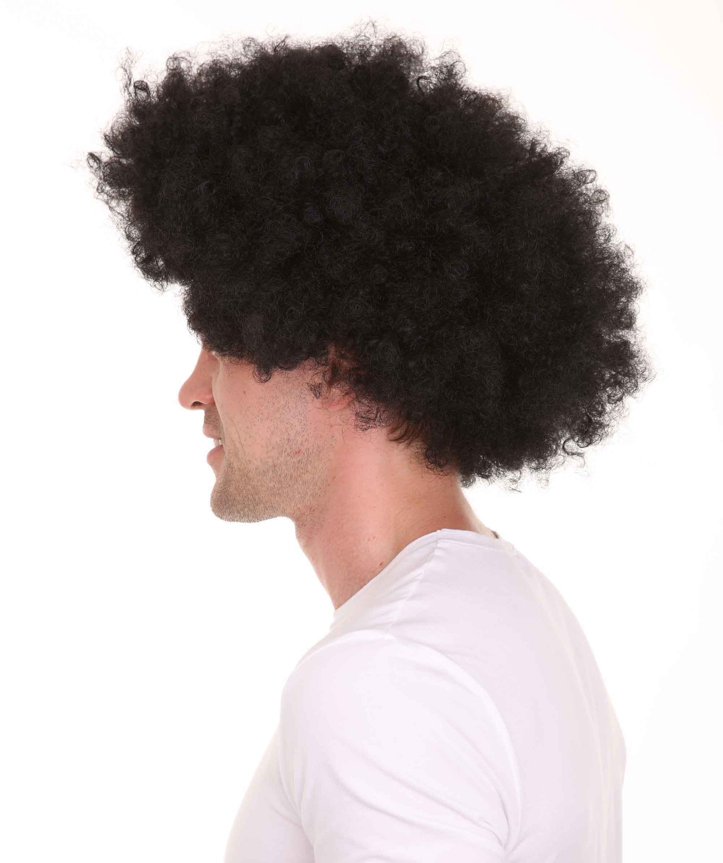 HPO Super Afro Wig, Black Color,Flame-Retardant Synthetic Fiber