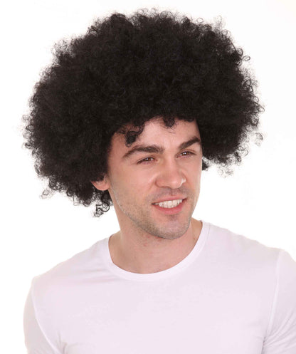 HPO Super Afro Wig, Black Color,Flame-Retardant Synthetic Fiber