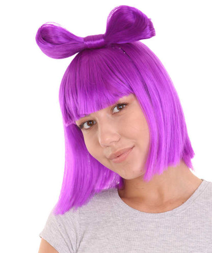 Neon Purple Butterfly Womens Wig | Party Ready Fancy Halloween Wig | Premium Breathable Capless Cap