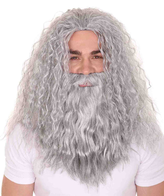 HPO Men Grey men's wig | Wig & Beard for Wizard | Premium Breathable Capless Cap