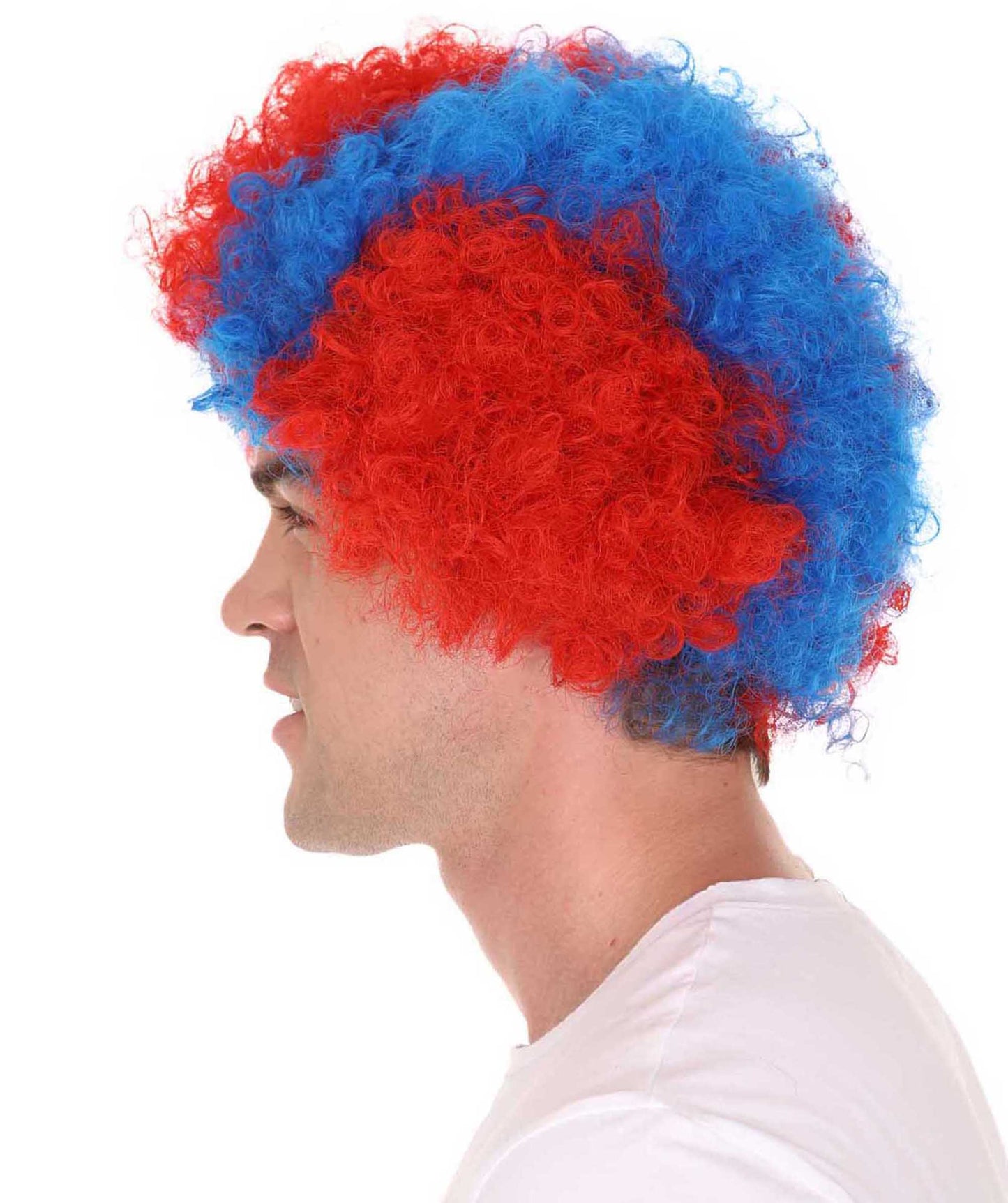 FC Bayern Afro Wig | Red Blue Jumbo Wig