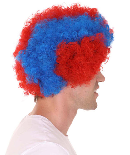 FC Bayern Afro Wig | Red Blue Jumbo Wig