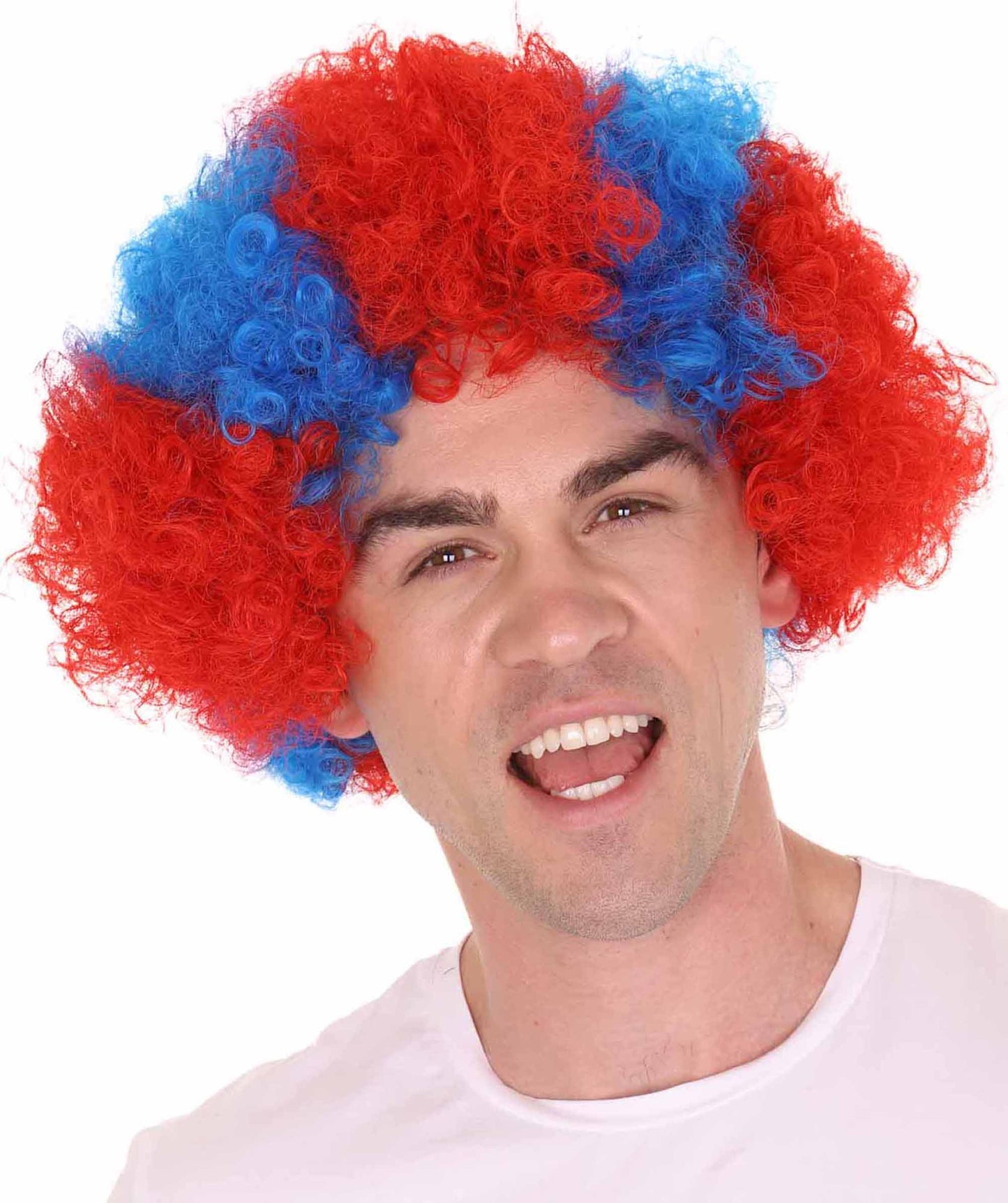 FC Bayern Afro Wig | Red Blue Jumbo Wig