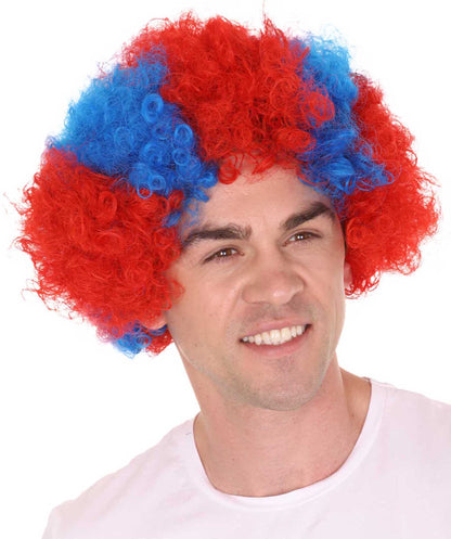 FC Bayern Afro Wig | Red Blue Jumbo Wig