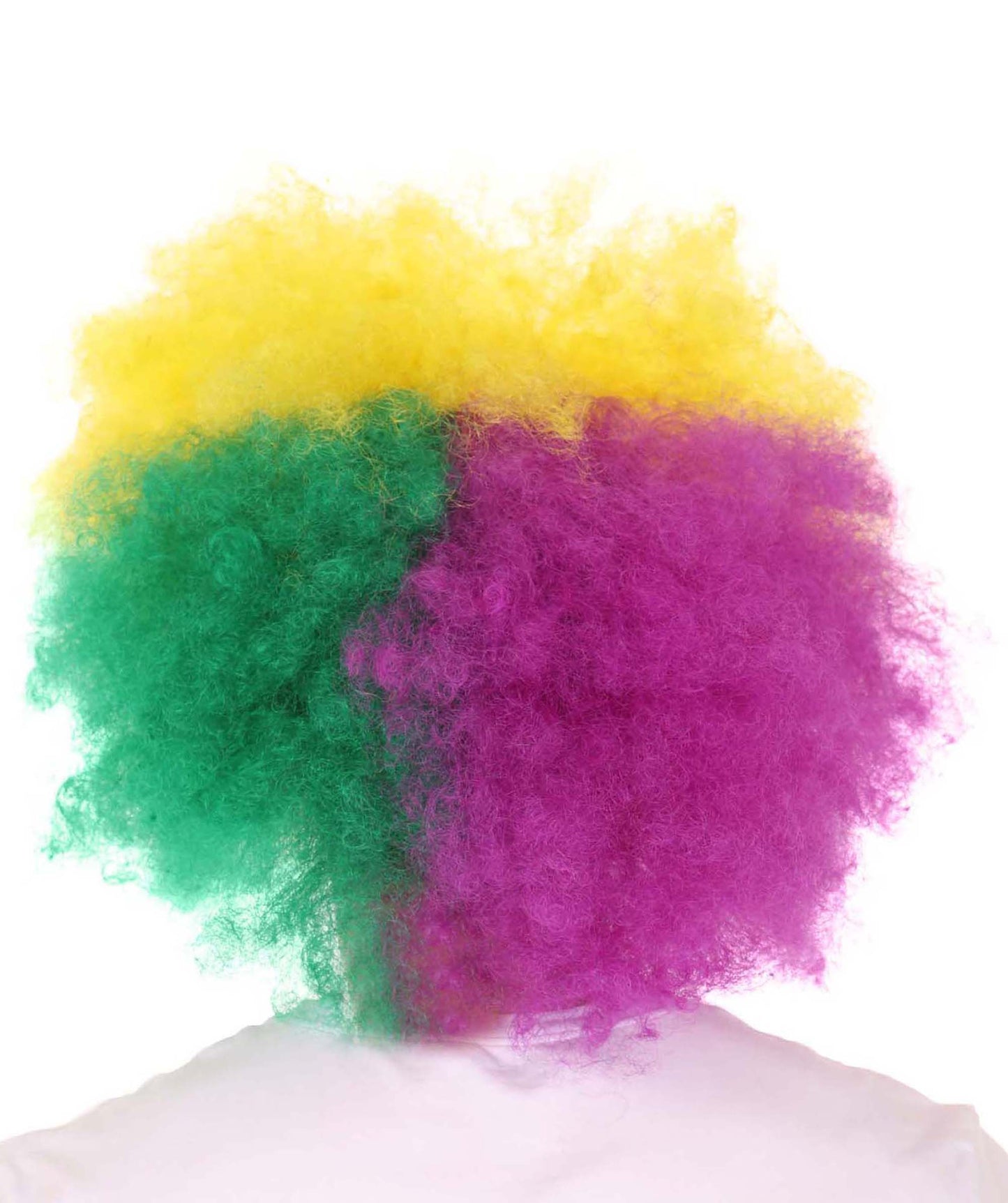 Men's Carnival Mardi Gras Tri-Color Afro Style Wig | Halloween Multicolor Wig | Premium Breathable Capless Cap