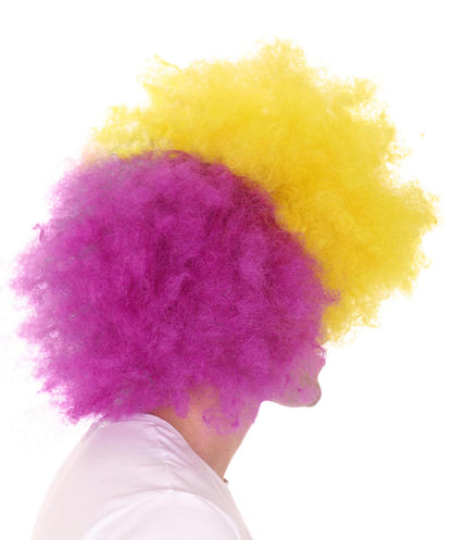 Men's Carnival Mardi Gras Tri-Color Afro Style Wig | Halloween Multicolor Wig | Premium Breathable Capless Cap