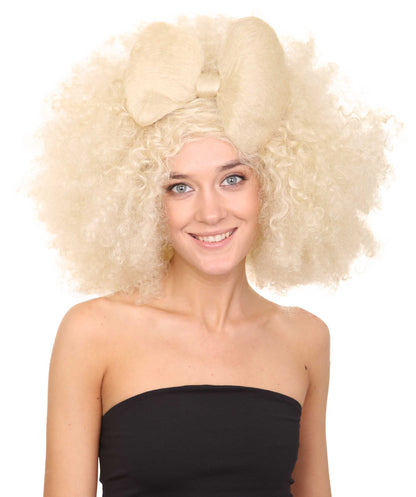 HPO Women's Jumbo Afro Small Bow Wigs Collections | Super Size Halloween Wigs | Premium Breathable Capless Cap