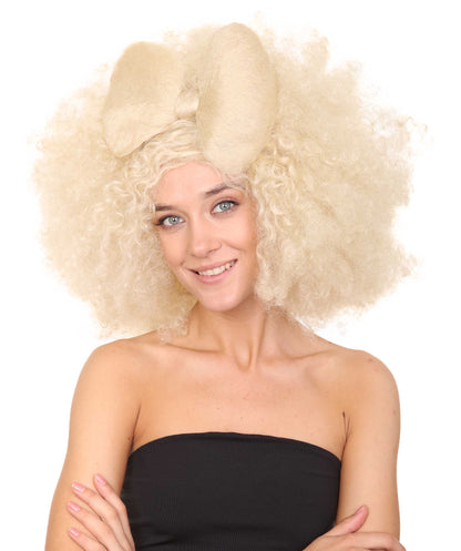 HPO Women's Jumbo Afro Small Bow Wigs Collections | Super Size Halloween Wigs | Premium Breathable Capless Cap