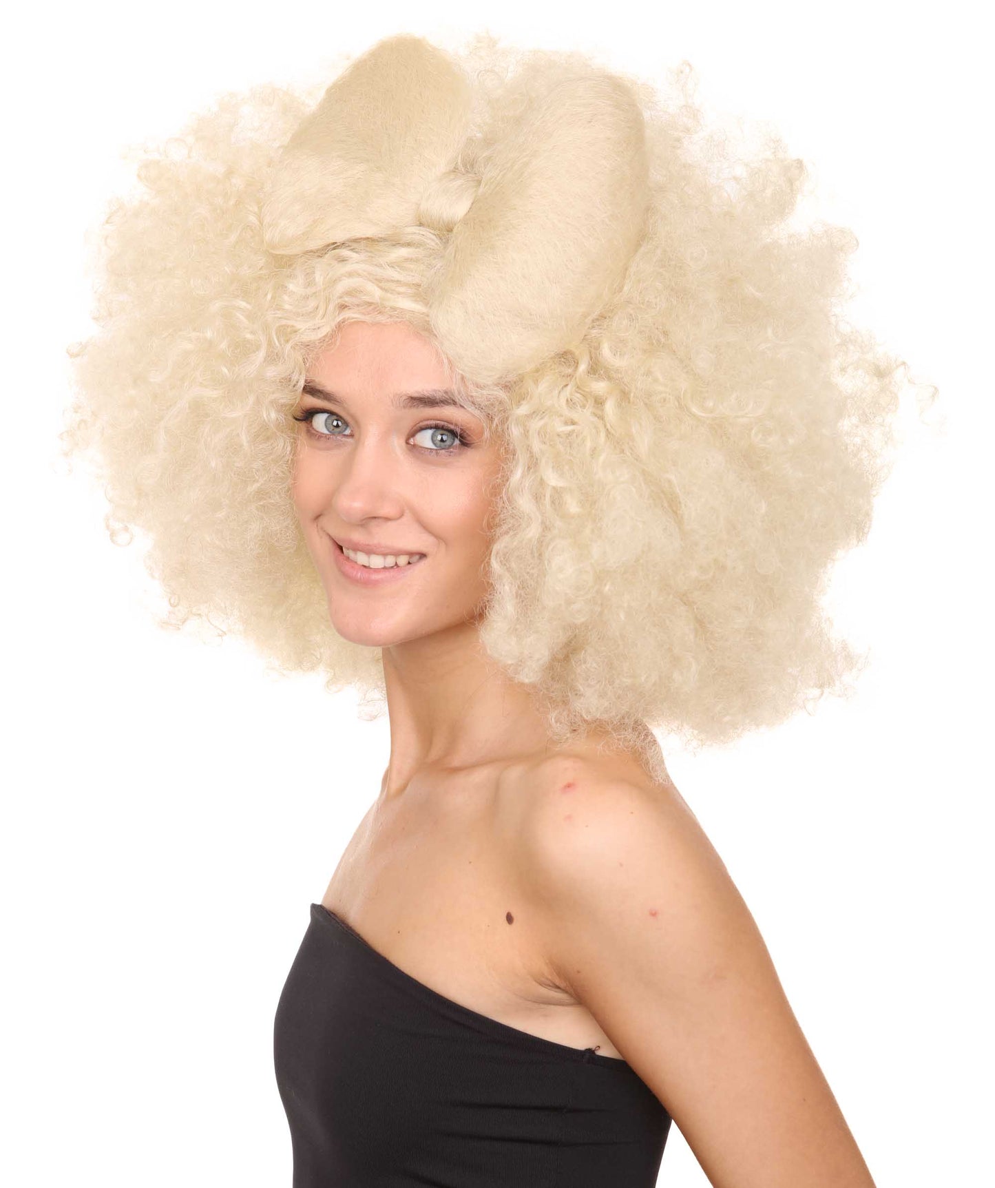 HPO Women's Jumbo Afro Small Bow Wigs Collections | Super Size Halloween Wigs | Premium Breathable Capless Cap