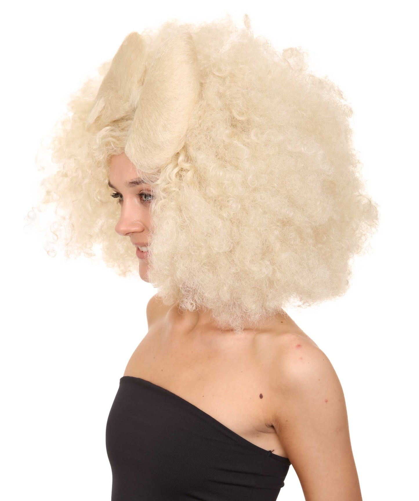 HPO Women's Jumbo Afro Small Bow Wigs Collections | Super Size Halloween Wigs | Premium Breathable Capless Cap