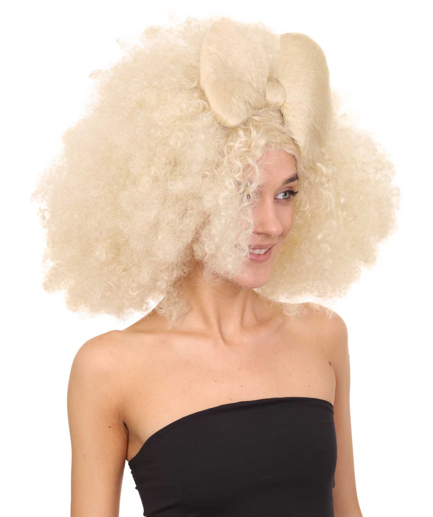 HPO Women's Jumbo Afro Small Bow Wigs Collections | Super Size Halloween Wigs | Premium Breathable Capless Cap