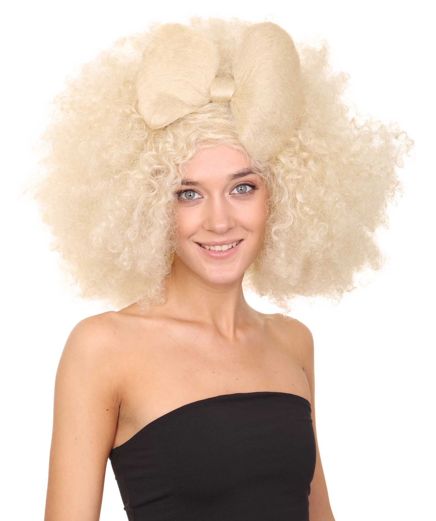 HPO Women's Jumbo Afro Small Bow Wigs Collections | Super Size Halloween Wigs | Premium Breathable Capless Cap