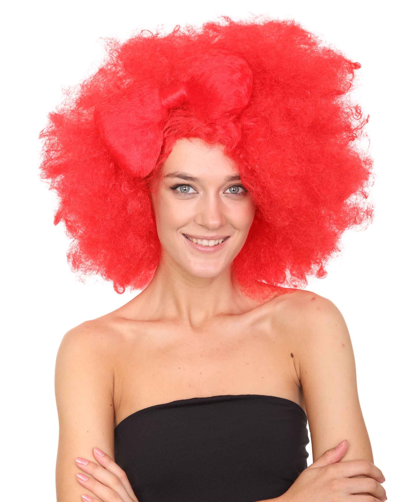 HPO Women's Jumbo Afro Small Bow Wigs Collections | Super Size Halloween Wigs | Premium Breathable Capless Cap