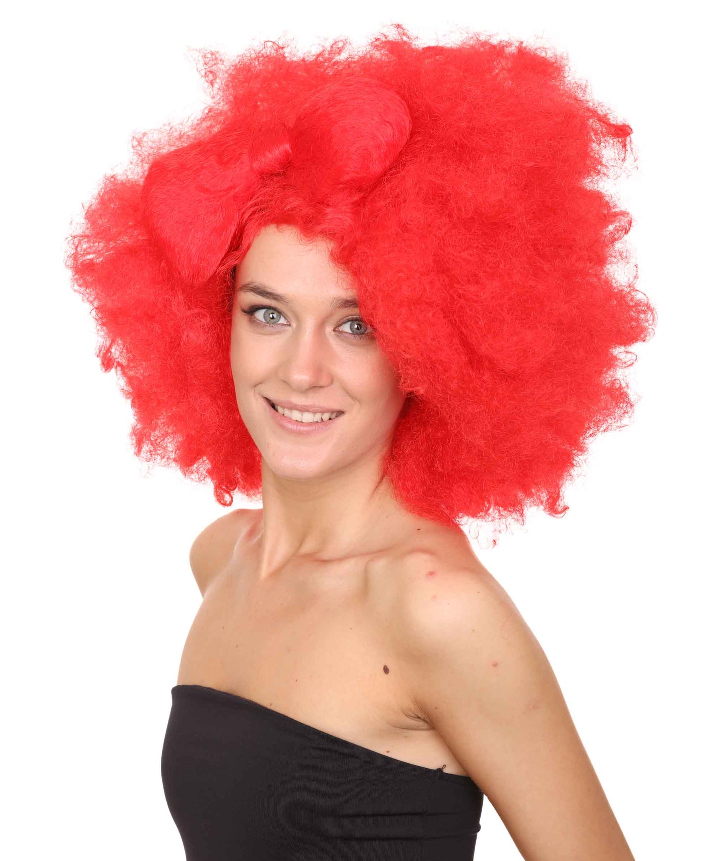 HPO Women's Jumbo Afro Small Bow Wigs Collections | Super Size Halloween Wigs | Premium Breathable Capless Cap