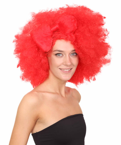 HPO Women's Jumbo Afro Small Bow Wigs Collections | Super Size Halloween Wigs | Premium Breathable Capless Cap