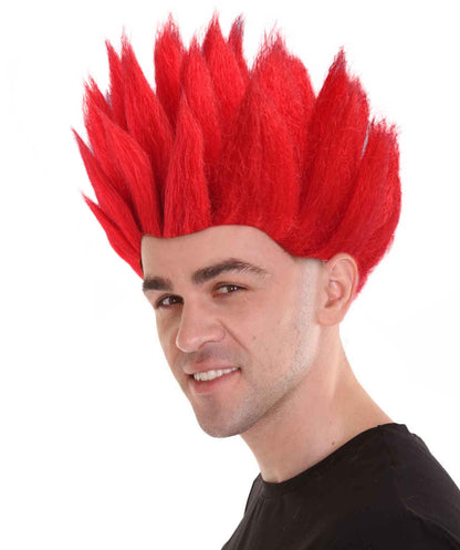 HPO Spiked Dragon Wig | Red Color Wig | Premium Breathable Capless Cap