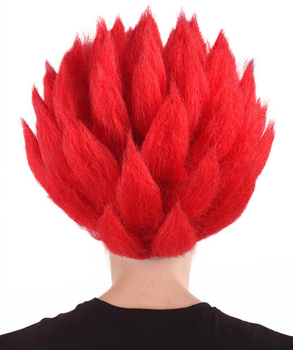 HPO Spiked Dragon Wig | Red Color Wig | Premium Breathable Capless Cap