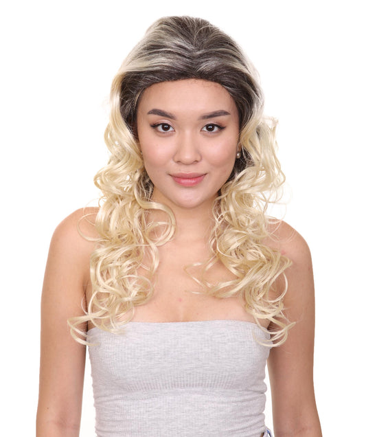 Sitcom Womens Wig | Blond Curly Character Halloween Wig | Premium Breathable Capless Cap