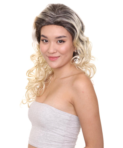 Sitcom Womens Wig | Blond Curly Character Halloween Wig | Premium Breathable Capless Cap