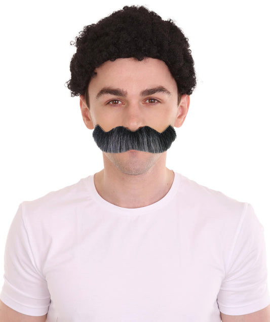 HPO Adult Men’s Walrus Style Self-Adhesive Fake Mustache | Available in Multiple Natural Colors | Realistic Costume Facial Hair