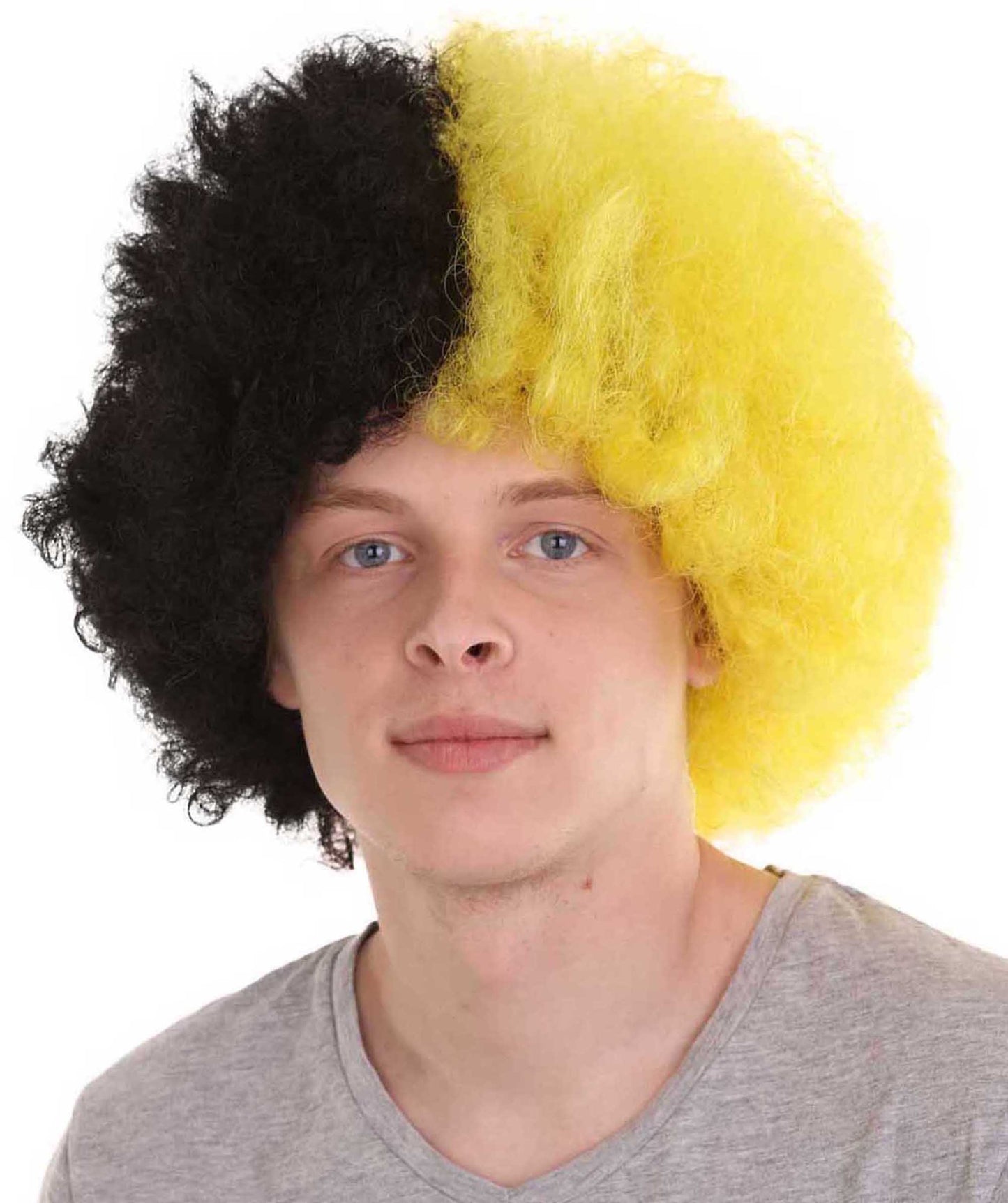 Borussia Dortmund Afro Wig | Black Yellow Halloween Wig