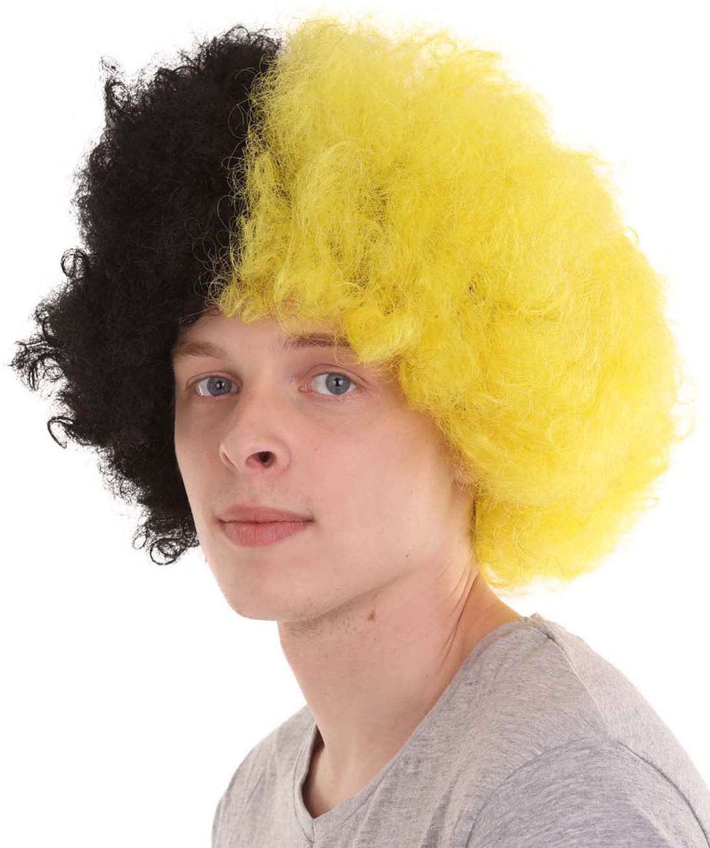 Borussia Dortmund Afro Wig | Black Yellow Halloween Wig