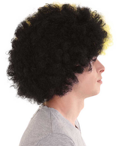 Borussia Dortmund Afro Wig | Black Yellow Halloween Wig