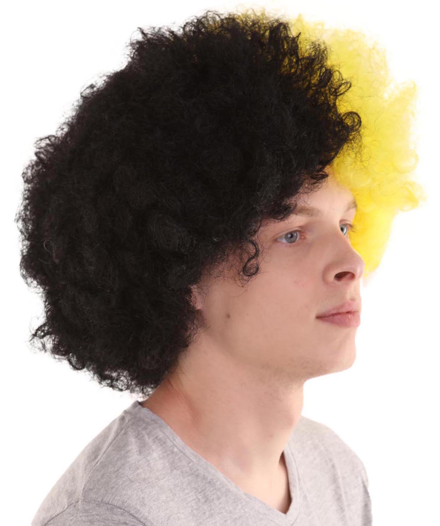 Borussia Dortmund Afro Wig | Black Yellow Halloween Wig