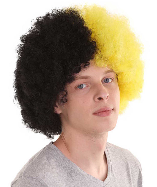 Borussia Dortmund Afro Wig | Black Yellow Halloween Wig