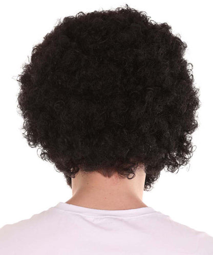 Afro Wig & Full Beard | Jumbo Black | Halloween Wig | Flame-Retardant Synthetic Fiber