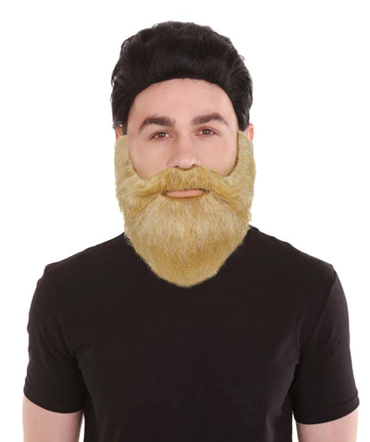 HPO Men's Hipster Beard and Mustache | Multicolor  full bushy facial hair design | Ideal for party, Halloween, cosplay, theater, drag, performance, costume events