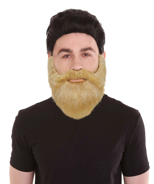 HPO Men's Hipster Beard and Mustache | Multicolor  full bushy facial hair design | Ideal for party, Halloween, cosplay, theater, drag, performance, costume events