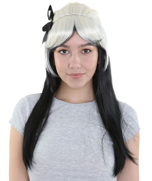New Rave Long Womens Wig | Blonde Black Long Halloween Wig | Premium Breathable Capless Cap