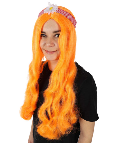 HPO Women's 60's Long Multiple Hippie Groovy Wig, Flame-retardant Synthetic Fiber