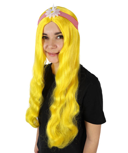 HPO Women's 60's Long Multiple Hippie Groovy Wig, Flame-retardant Synthetic Fiber