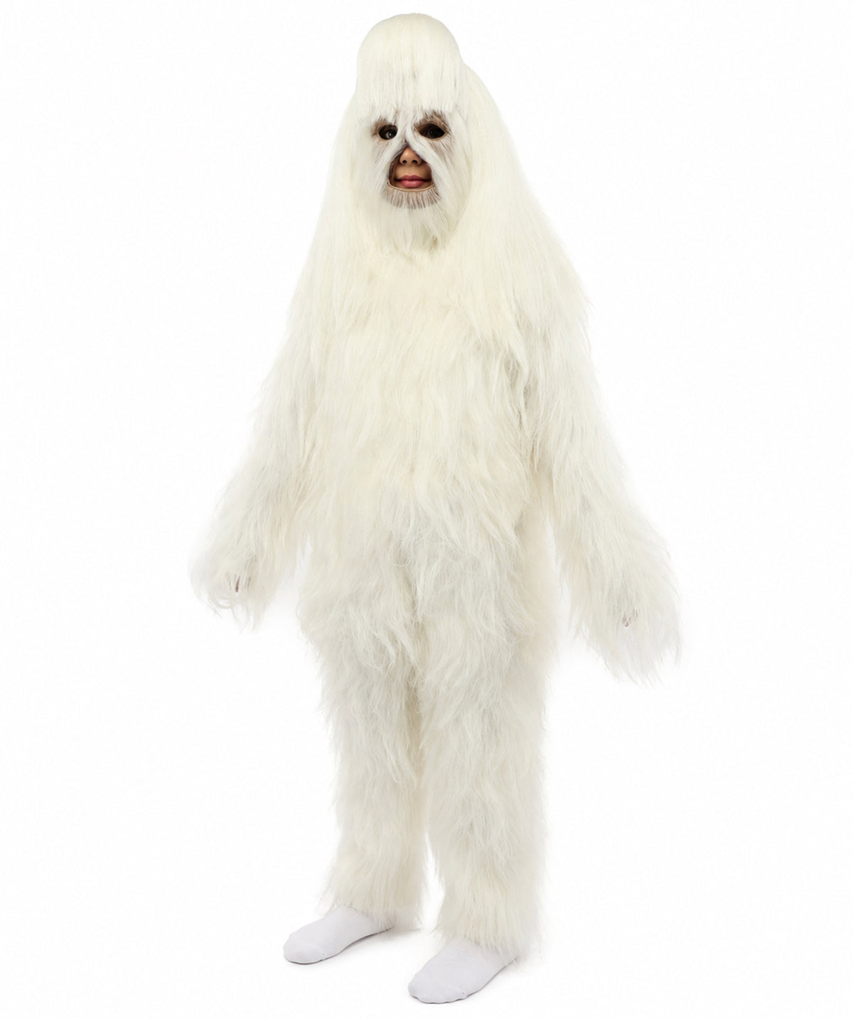 HPO Teen Extreme Hairy Person Costume Bundle & Mask Set - Full-Body Hair Suit Extra-Long Costume Wig for Halloween, Cosplay & Parties - Multiple Color Options