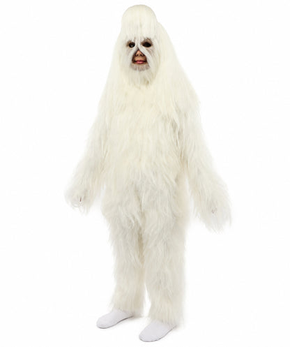 HPO Teen Extreme Hairy Person Costume Bundle & Mask Set - Full-Body Hair Suit Extra-Long Costume Wig for Halloween, Cosplay & Parties - Multiple Color Options