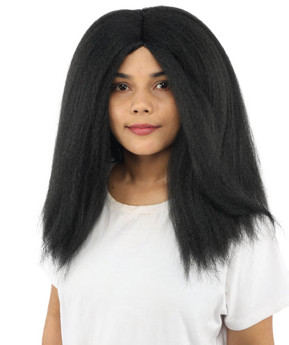 HPO Adult Women's Long Rounded Cartoon Hair Wig | Multiple Color Options | Bubble Bob, Deep Side Part, Heat Friendly Synthetic Strands & Breathable Net | Fancy Dress, Stage Show, Animated Character Events, Halloween & Festival
