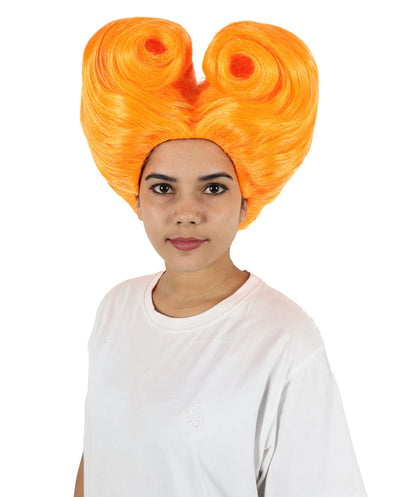 Women’s Supermodel Horn-shaped White Hair Updo Full Wig I Perfect for Halloween I Flame-retardant Synthetic Fiber