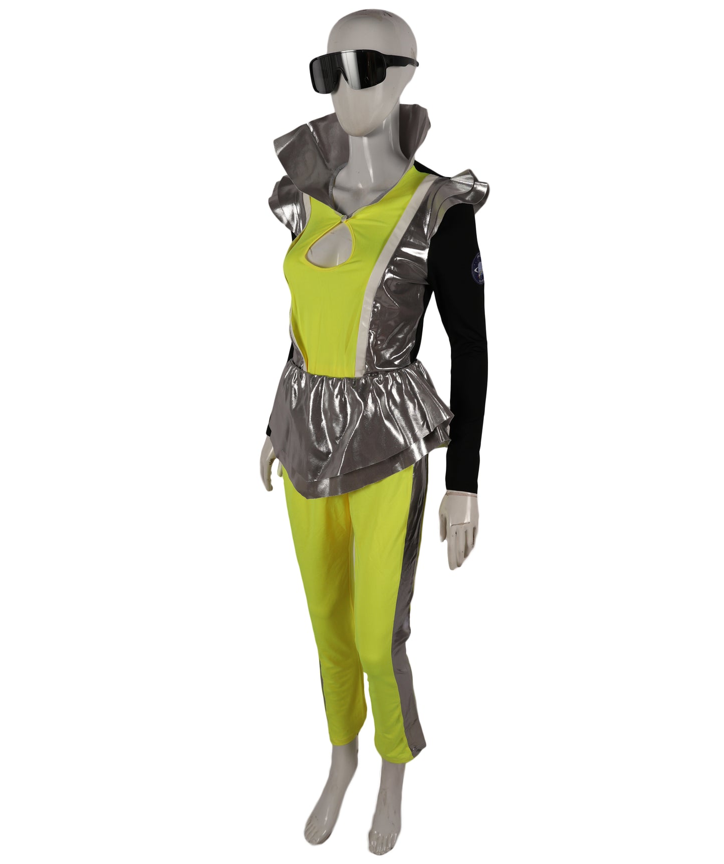 HPO Adult Space Cadet Costume – Futuristic Pant, Skirt, Dress, Glasses , Astronaut-Inspired Outfit for Halloween and Themed Events