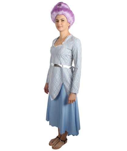 Women's Animated Fantasy Movie Fairy Godmother Fancy Bundle | Wig and Costume| Multiple Color and Size Options