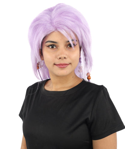 HPO Adult Women's Long Tribal Braided Wig | Multiple Color Options | Dark Shaggy Bob with Beaded Strands, Synthetic Fiber & Breathable Cap | Halloween, Sci-Fi Roleplay, Fantasy Costume