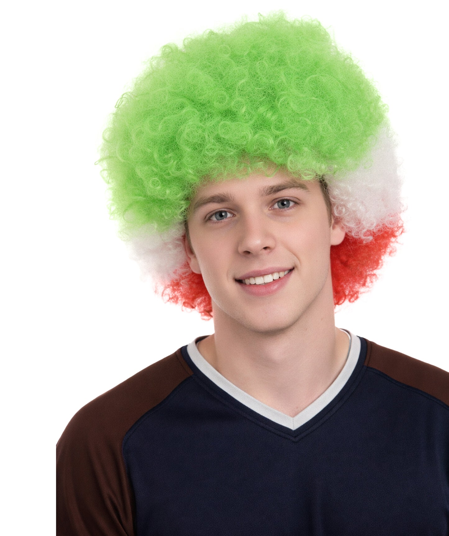 Iran Sport Afro Fun Wig | Jumbo Size Tri Color Sports Halloween Wig