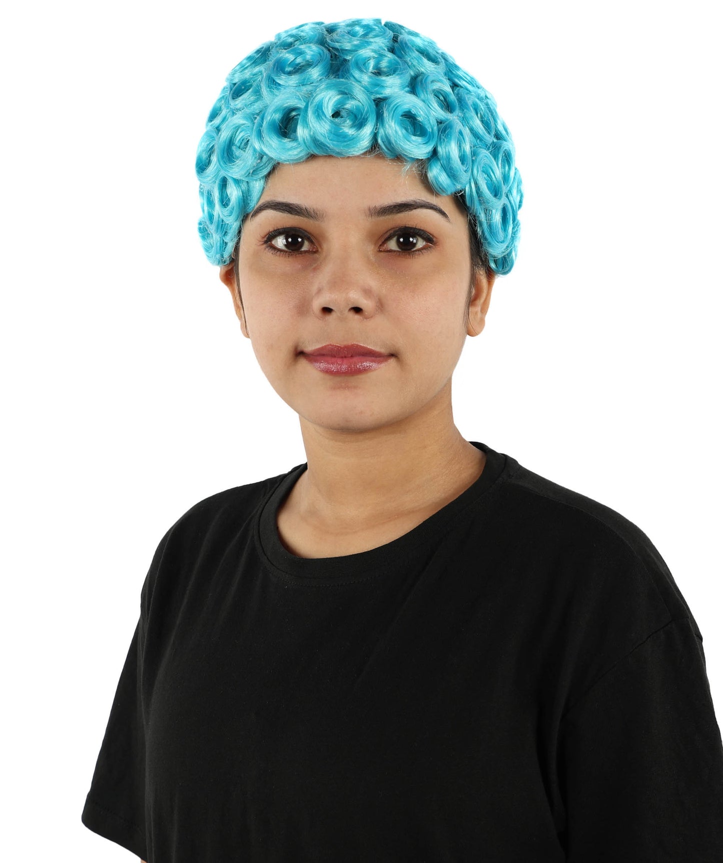 HPO Women's Blue Spiky Cosplay Wig | Anime-Inspired Synthetic Hairpiece | Synthetic Fibers with Adjustable Breathable Cap for Halloween, Stage & Parties