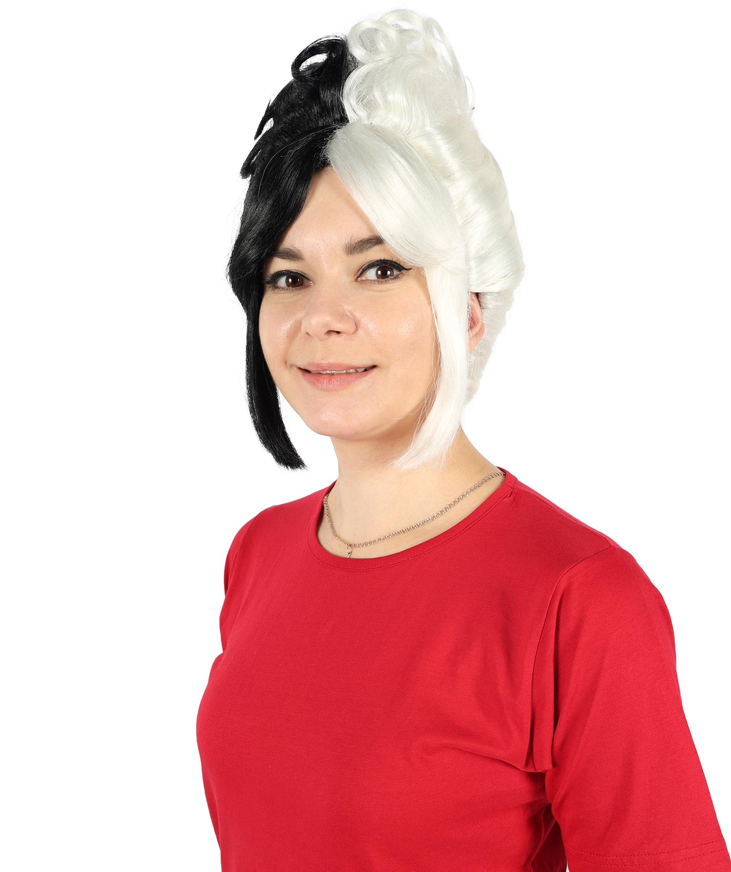 Adult Women Multiple Color Option Beehive Wig with Light Brown Highlights | Perfect For Halloween | Flame-retardant Synthetic Fiber